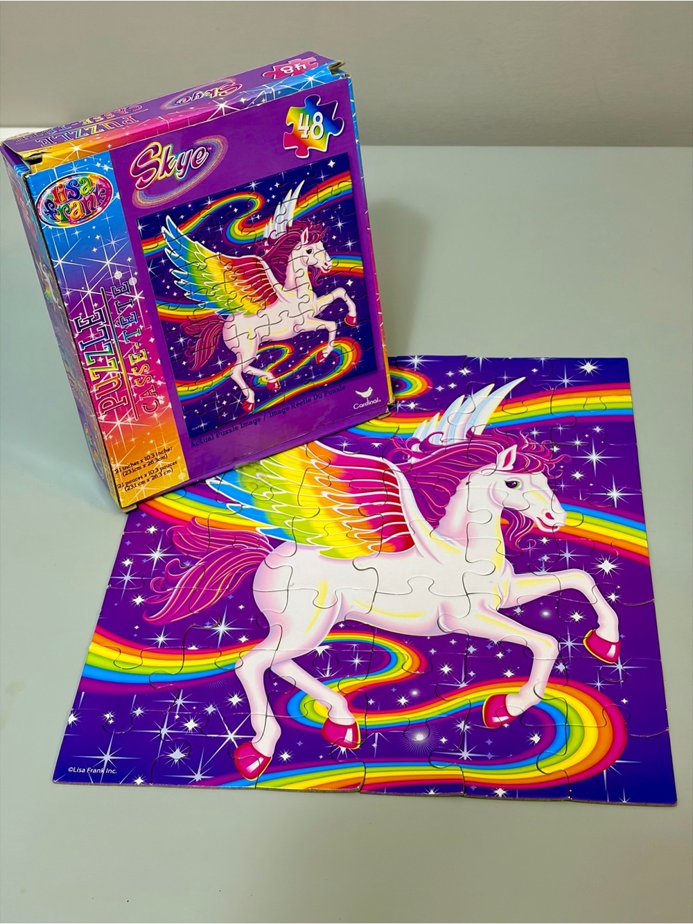 Lisa Frank Rainbow Winged Pegasus Poster - Purple, Pink, Yellow, Blue, Green